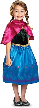 DISGUISE Disney oficial clássico anna vestido congelado anna traje crianças congelados vestir-se para meninas vestido extravagante trajes do dia do livro mundial para meninas