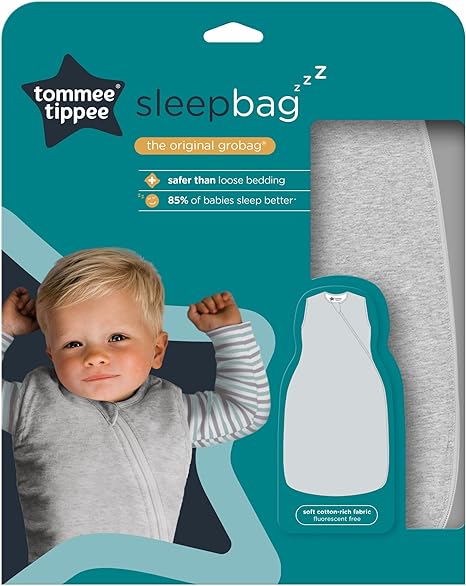 Tommee Tippee Saco de dormir para bebé, The OriginalGrobag, Diseño moderno y saludable, Tejido suave rico en algodón, 18-36 m, 1,0 TOG, Sleep Pip