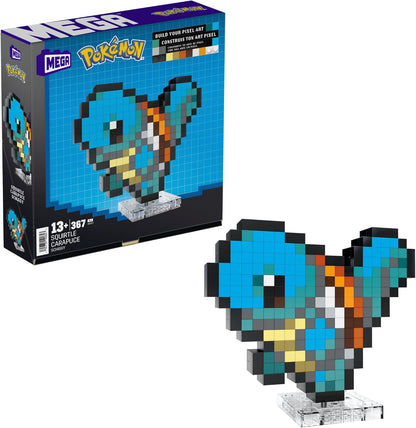 MEGA Conjunto de brinquedos de construção Pokémon Squirtle e Cubone com 45 peças, 2 personagens articulados e Pokébola, 2 polegadas de altura, para crianças, HXP15