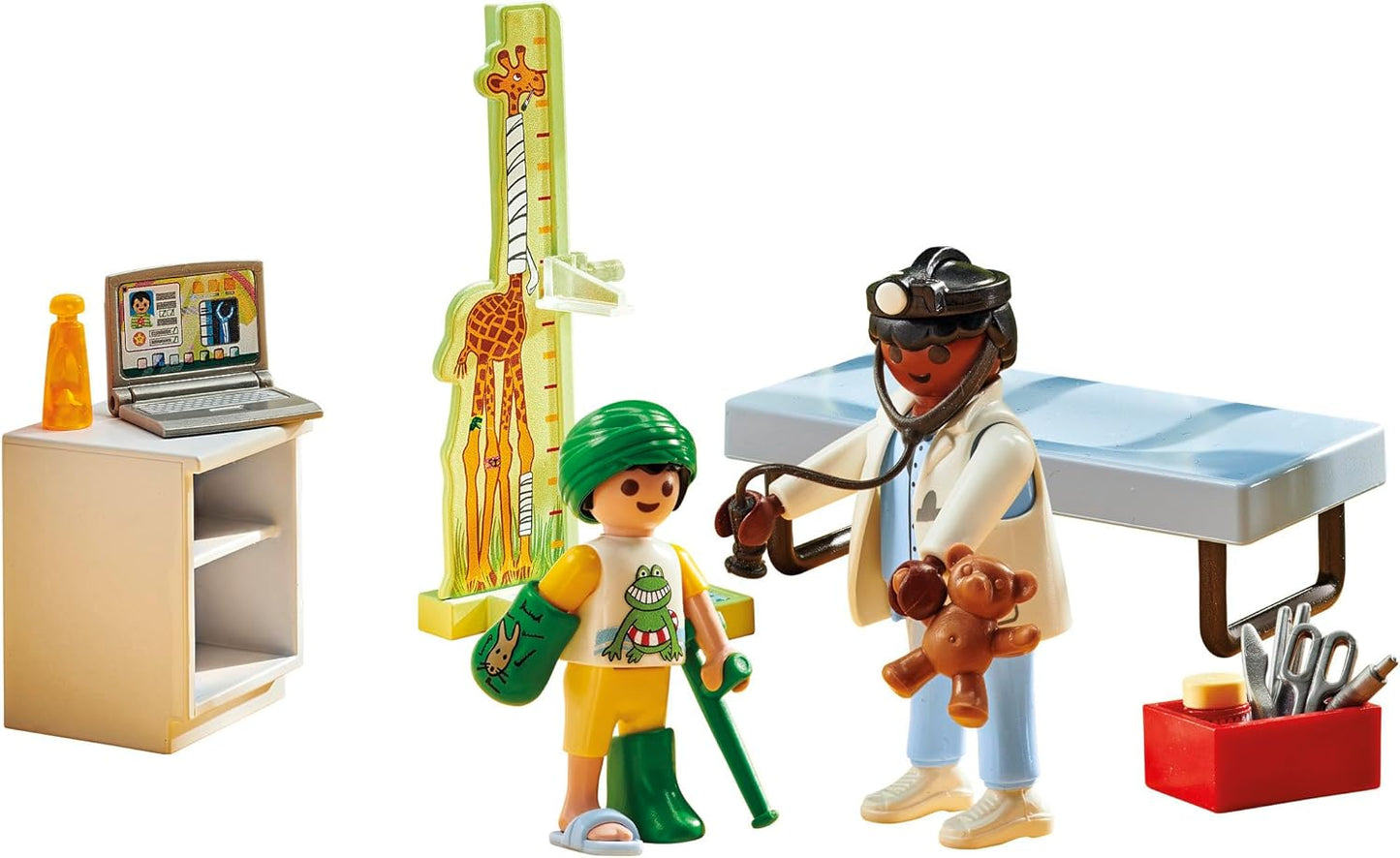 Playmobil 71619 Action Heroes: Pediatra com ursinho de pelúcia, tratamento para os mais pequenos, feito com mais de 80% de materiais reciclados e de base biológica, conjuntos de jogos detalhados adequados para crianças a partir de 4 anos