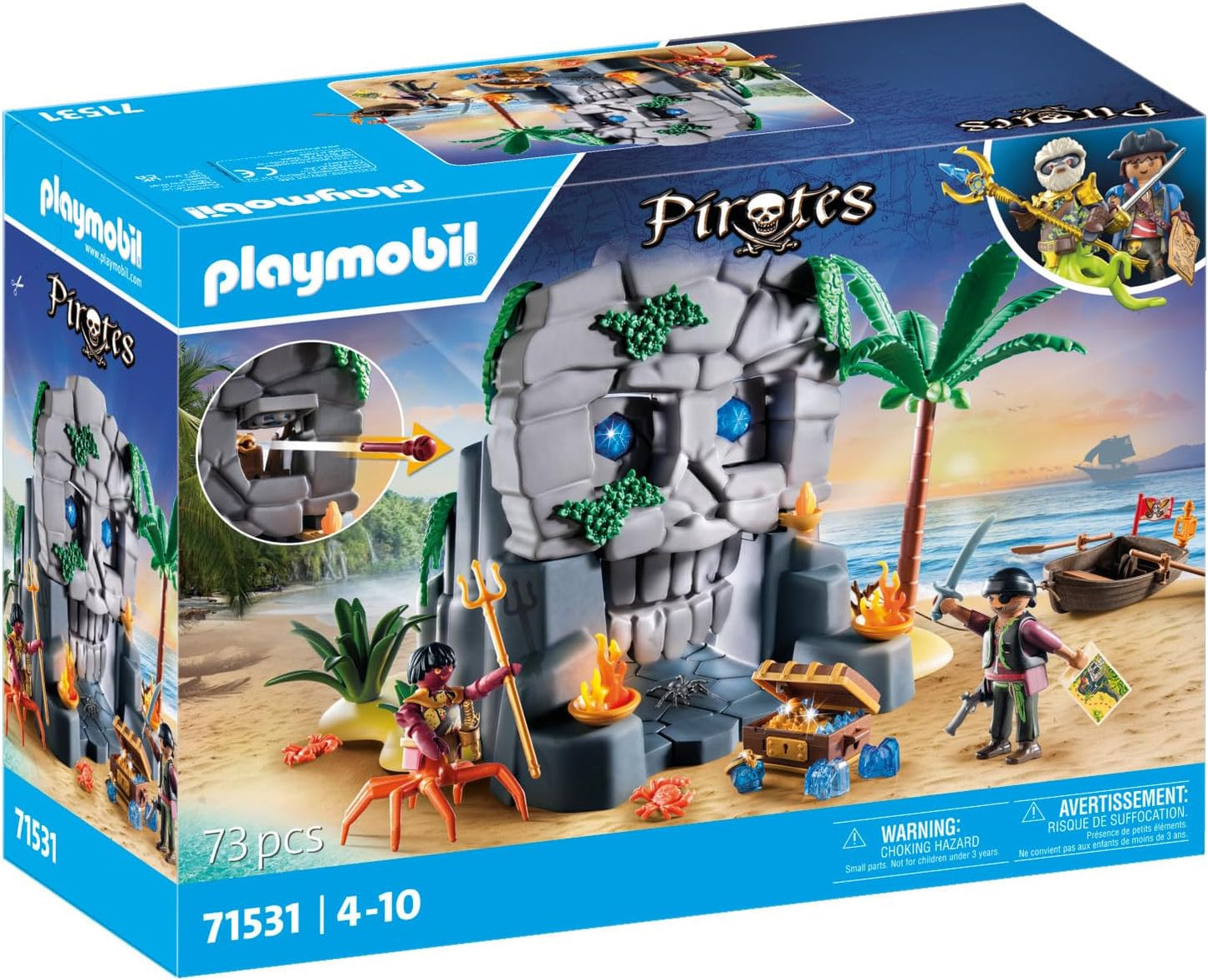 Playmobil 71531 Piratas: Ilha da Caveira, mundo de fantasia pirata, dramatização divertida e imaginativa, conjuntos de jogos adequados para crianças a partir de 4 anos