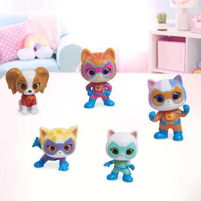 Conjunto de figuras do esquadrão de heróis SUPERKITTIES