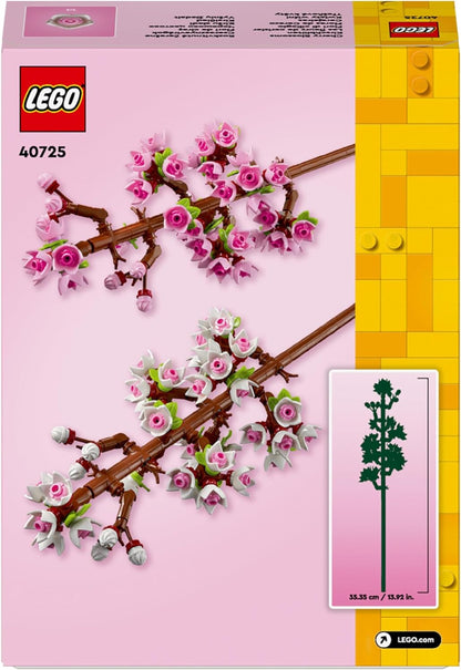 LEGO Flores de cerejeira, conjunto de flores artificiais artificiais, ideia de presente para o dia dos namorados, é um ótimo acessório de decoração de mesa para meninas, meninos e adolescentes com mais de 8 anos de idade 40725