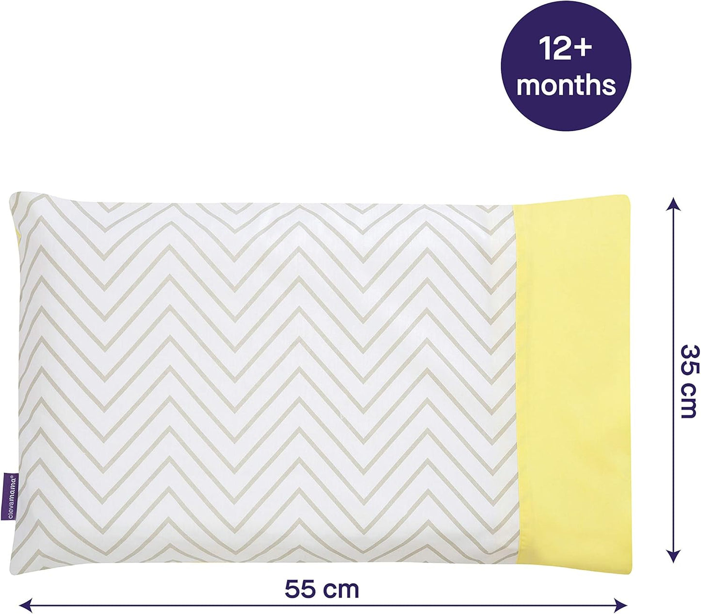 ClevaMama Funda de almohada infantil, 100% algodón suave - gris, 35x55cm