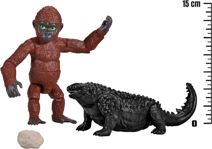 Godzilla vs. Kong: The New Empire, figuras de acción de juguete de Suko y Titanus Doug de 3,5 pulgadas, coleccionables de personajes icónicos de películas, incluye roca portátil exclusiva, juguete adecuado para mayores de 4 años