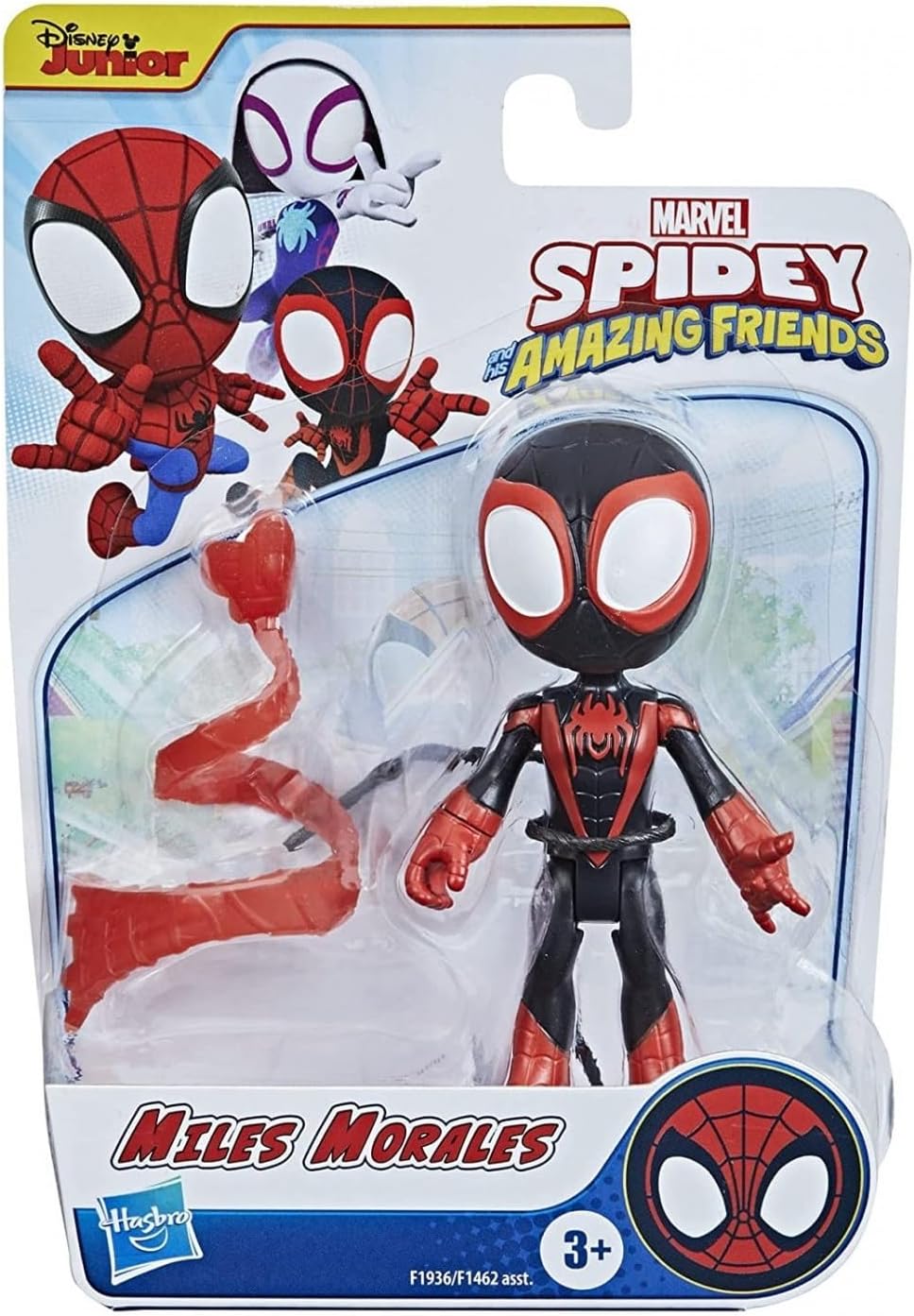 SPIDEY AND HIS AMAZING FRIENDS Figura do herói Marvel Miles Morales, boneco de ação e acessório em escala de 10 cm, para crianças a partir de 3 anos