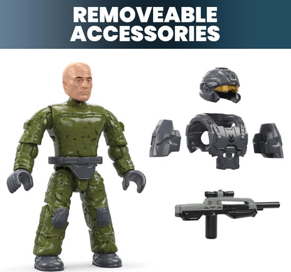 Mega Conjunto de brinquedos de construção Halo The Series ATV, veículo FLEETCOM Mongoose com 79 peças, 1 figura de articulação articulável, verde, crianças ou adultos