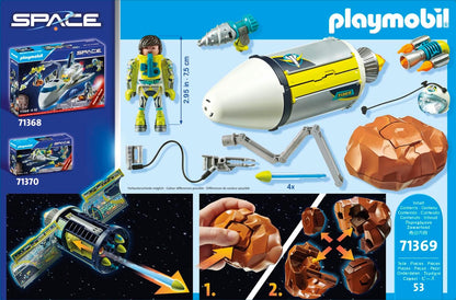 Playmobil Pacote promocional 71369 Space Meteoroid Destroyer, missão no espaço sideral, dramatização divertida e imaginativa, conjunto de jogos adequado para crianças de 4 anos ou mais