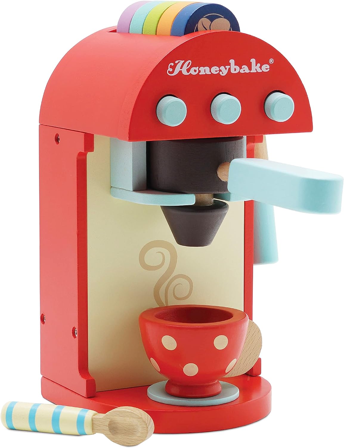 Le Toy Van - Conjunto de brinquedos de simulação de misturador de madeira Honeybake | Acessórios de cozinha para brinquedos de dramatização infantil