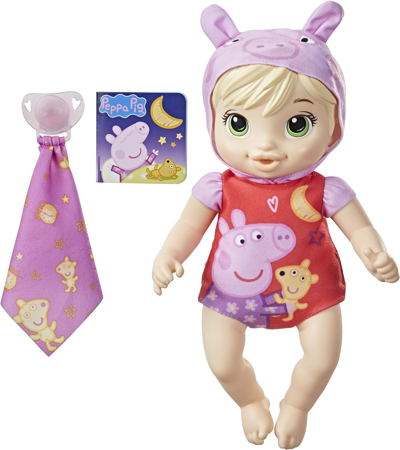 Boneca Baby Alive Peppa, Boa Noite, Brinquedo Peppa Pig, Primeira Boneca, Corpo Macio, para 2 Anos, Loira (F2387)