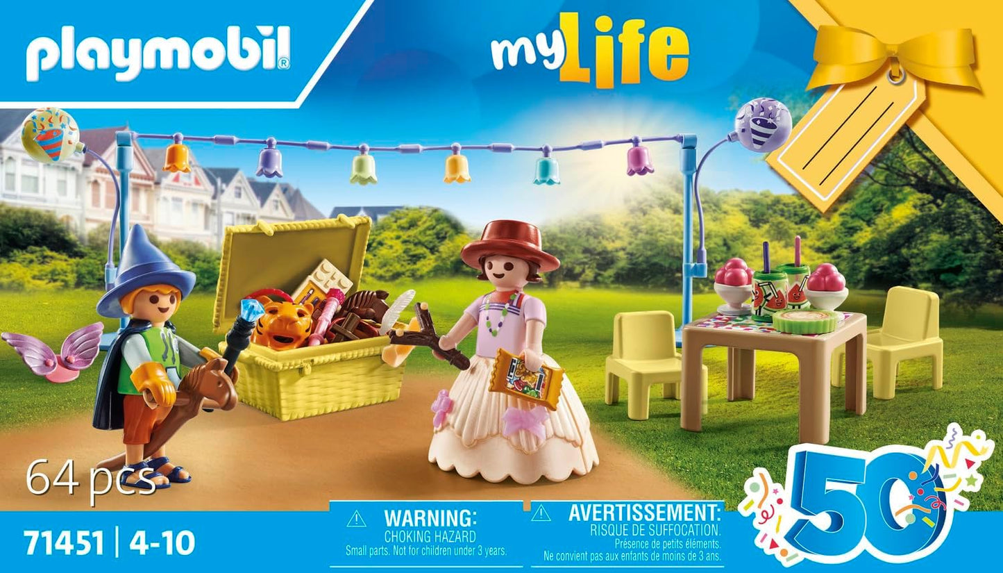 Playmobil  71451 Minha Vida: Festa à Fantasia, fantasiando-se de anjo, cowboy, princesa e muito mais, com muitos acessórios, encenação divertida e imaginativa, conjuntos de jogos artísticos adequados para crianças a partir de 4 anos