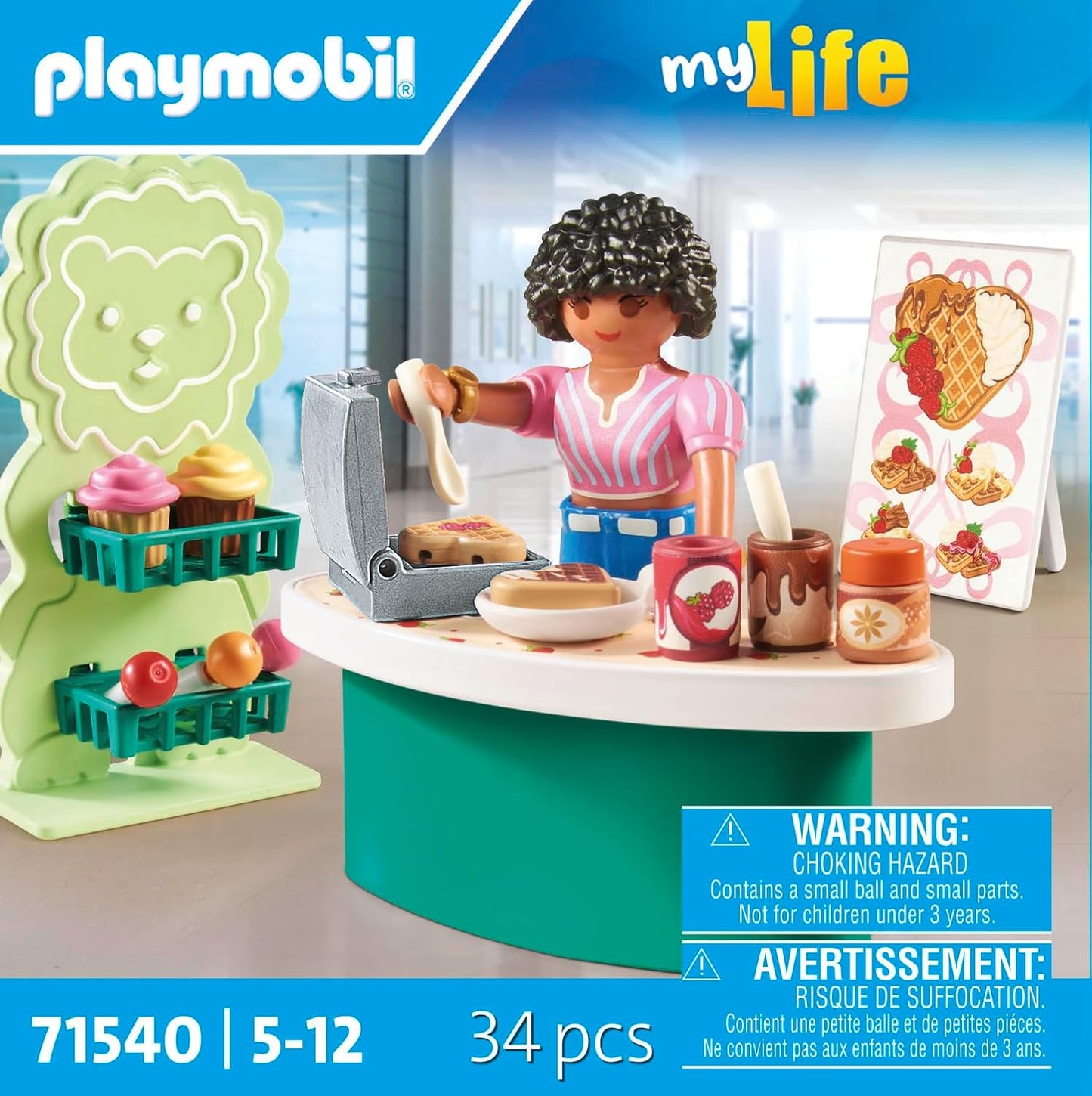 Playmobil 71540 myLife: Sweets Stand, deliciosos lanches para energia, incluindo waffles, pirulitos e doces, conjuntos de jogos detalhados adequados para crianças a partir de 5 anos