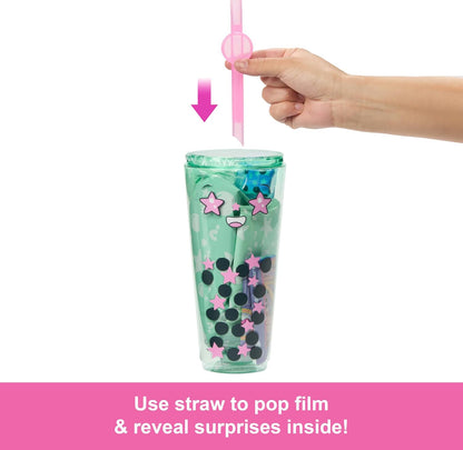 Barbie Boneca Pop Reveal Bubble Tea Series e acessórios com boneca fashion e animal de estimação, 8 surpresas incluem mudança de cor, copo com armazenamento (os estilos podem variar), HTJ21