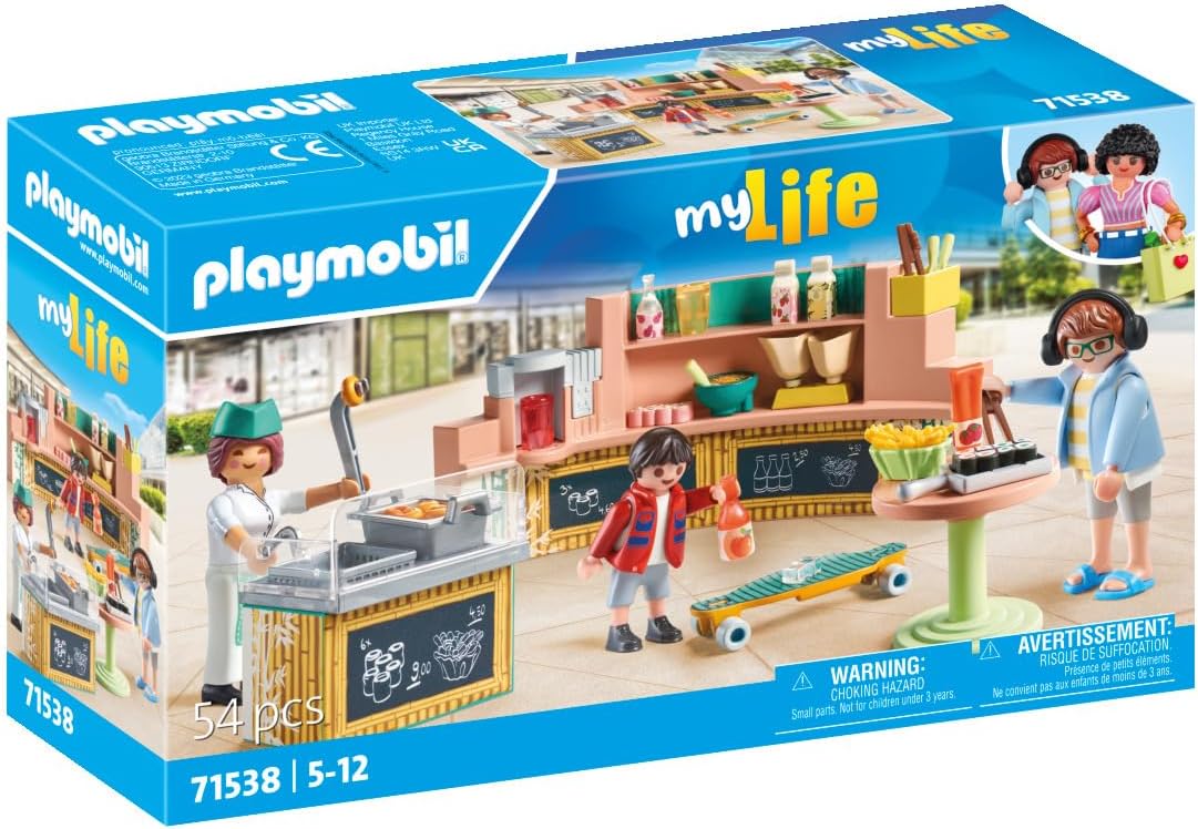 Playmobil 71538 myLife: Food Lounge, deliciosas refeições e lanches no restaurante, incluindo batatas fritas, sushi e muito mais, conjuntos de jogos detalhados adequados para crianças a partir de 5 anos