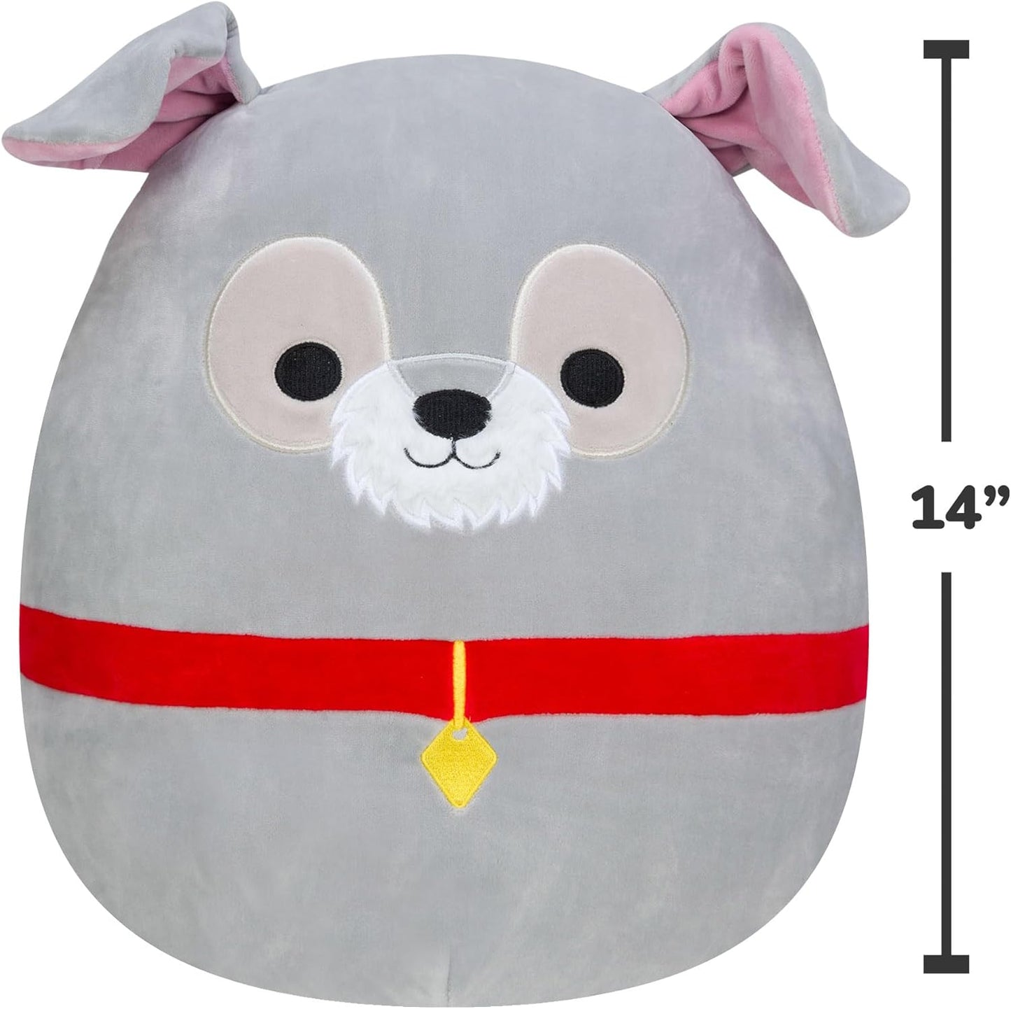 Squishmallows SQK0311 Disney Añade vagabundo a tu escuadrón de 14 pulgadas, animal de peluche grande ultra suave, peluche oficial Kellytoy, gris