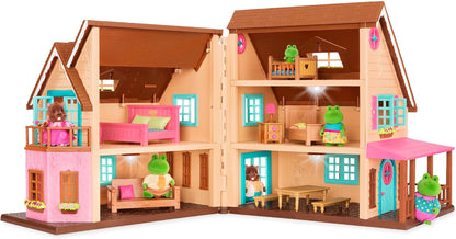 Li'l Woodzeez - Honeysuckle Hillside Cottage - Conjunto de brinquedos de 20 peças com casinha de brinquedo, móveis e acessórios - Casas em miniatura e conjuntos de jogos para crianças de 3 anos ou mais