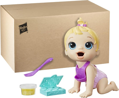 Muñeca Baby Alive Lil Snacks, come y caca, muñeca con temática de bocadillos de 8 pulgadas, molde para caja de bocadillos, juguete para niños de 3 años en adelante, cabello rubio, multicolor, mediano