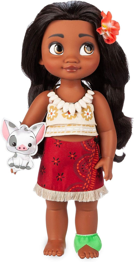 Colección oficial de animación de muñecas Moana de Disney Store, 39 cm/15 pulgadas con cabello y atuendo con raíces realistas, juguete suave de Pua de satén acolchado, muñeca coleccionable para niños, juguete adecuado para mayores de 3 años