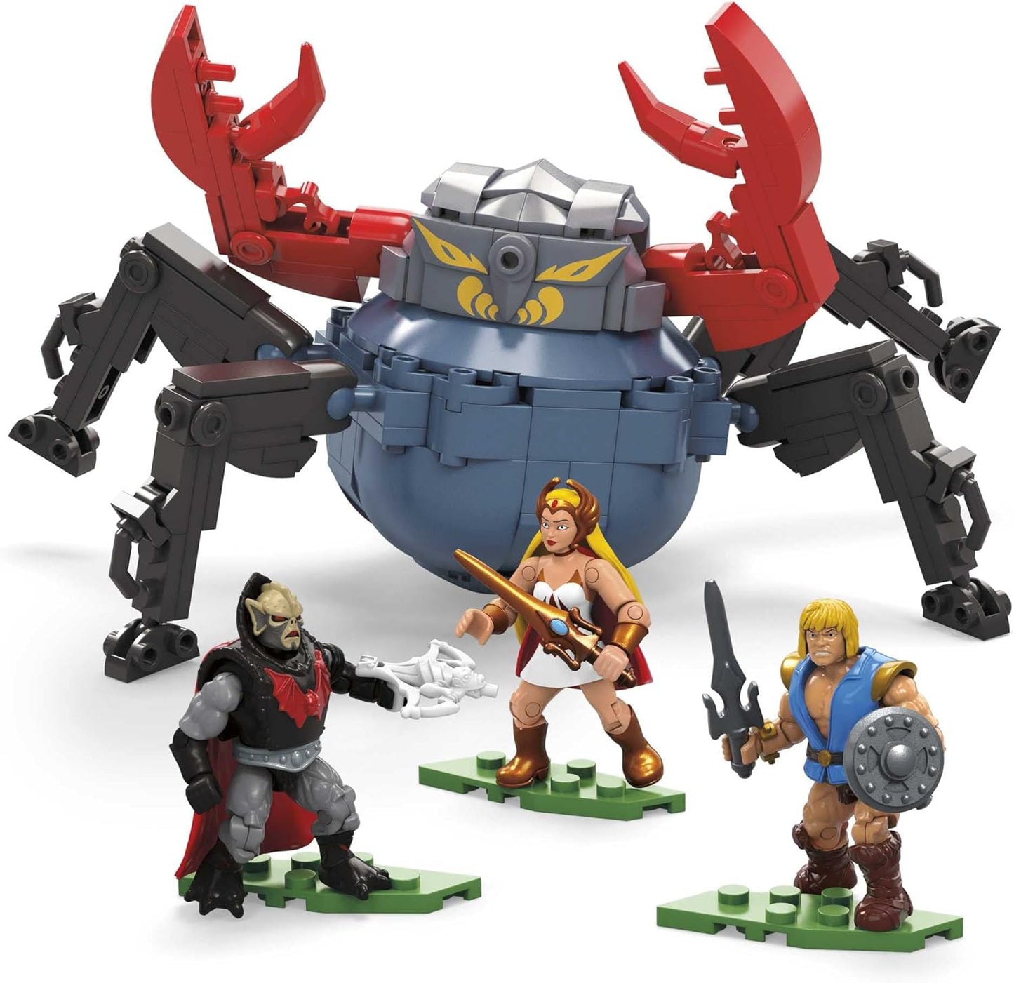 MEGA Masters of the Universe She-Ra vs Hordak & Monstroid MOTU Fan Colecionador Toy Car Building Set, figura do Príncipe Adam, para meninos e meninas com mais de 8 anos