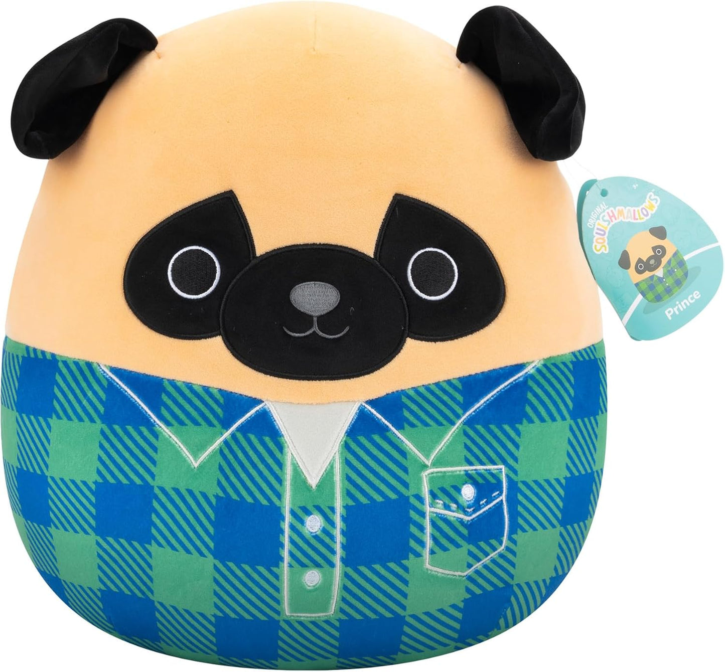 Squishmallows Original 12 Polegadas - Príncipe, o Pug Marrom