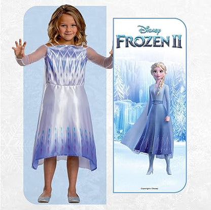 DISGUISE Disfraz oficial estándar de Elsa y Reina de las Nieves de Disney para niños, disfraz de Elsa para niñas, disfraz de Halloween y Navidad