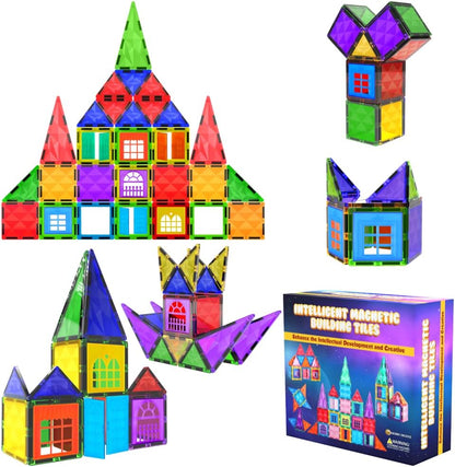 Desire Deluxe Magnetic Building Blocks Tiles STEM Toy Set 42PC – Brinquedos de construção educacionais para crianças aprendendo para meninos e meninas com idades entre 3, 4, 5, 6 e 7 anos - Presente, MT42