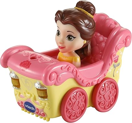 VTech Toot-Toot Drivers Carruagem Encantada da Cinderela, veículo oficial de simulação de princesa da Disney com luzes, frases e músicas, brinquedo interativo para crianças 12 meses, 2, 3, 4 Plus, versão em inglês