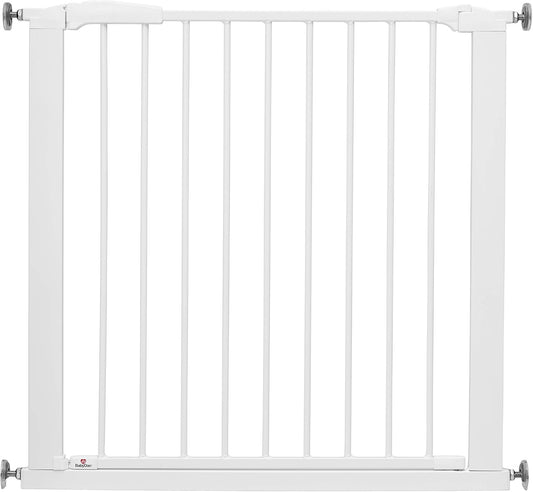 BabyDan Portão de escada Swing Shut, com ajuste de pressão, cobre aberturas entre 77,3-83,5 cm/30,5-32,8 polegadas, portão para bebês/portão de segurança, branco, fabricado na Dinamarca - (portão para animais de estimação/portão para cães)