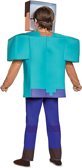 Disguise  Fantasia oficial de luxo de Steve Minecraft para crianças, fantasias de Halloween para crianças, roupa extravagante disponível nos tamanhos S, M e L