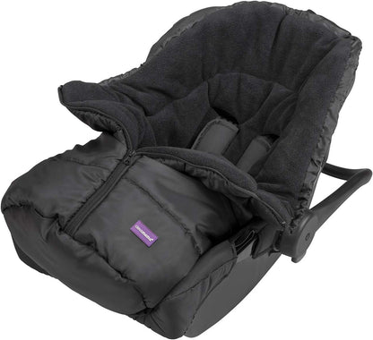 Clevamama Saco de Dormir Universal para Cochecito, Cochecito, Cochecito y Cochecito, Forro Polar Térmico e Impermeable, Extra Largo para Bebés y Niños Pequeños - Gris, 96x98 cm