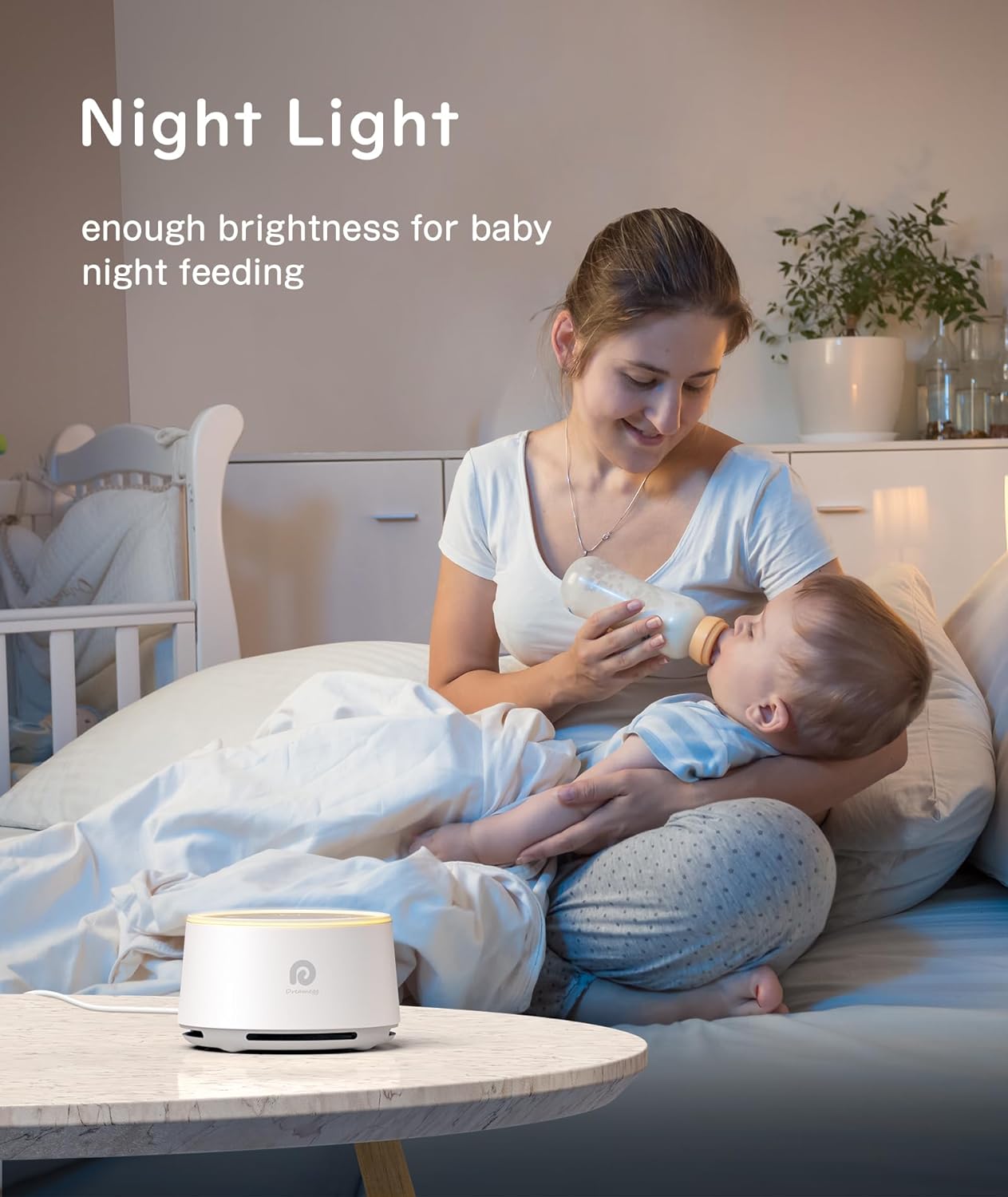 Dreamegg Máquina de ruído branco, máquina de som de sono D1 com luz noturna para bebê criança adulto, terapia de 24 sons naturais, contínua ou temporizador, máquina de som para berçário de dormir, presente de viagem de escritório