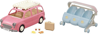 Sylvanian Families 5535 Family Picnic Van - Dollhouse Playsets & L5533 Drillings-Kinderwagen - Puppenhaus Spielset, Multicor, 8,5 x 5,5 x 4 cm