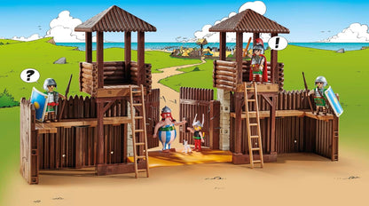 Playmobil 71542 Asterix: Roman Camp, emocionante conquista do acampamento pelos gauleses, incluindo poção mágica para aumentar a força, conjuntos de jogos detalhados adequados para crianças a partir de 5 anos