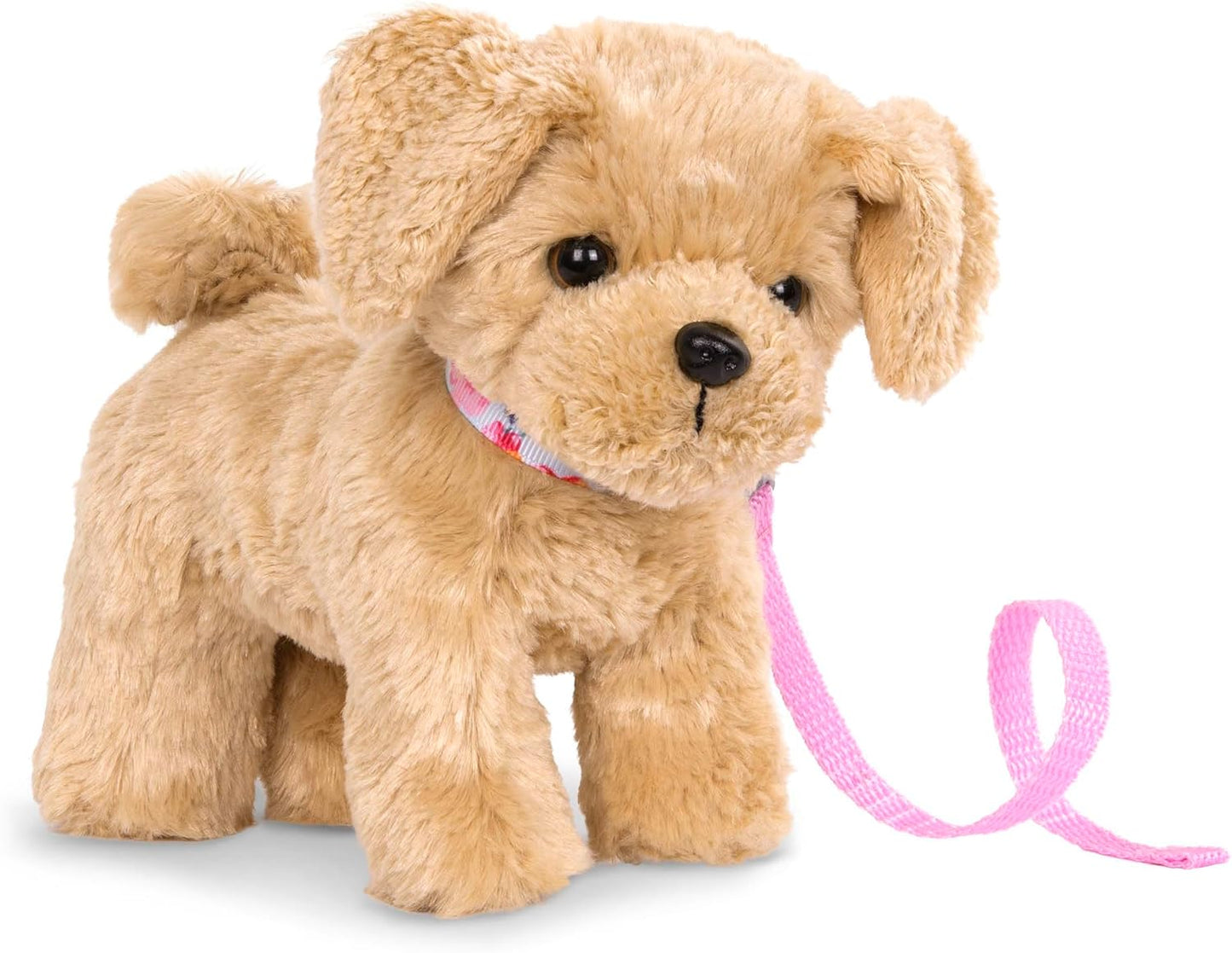 Our Generation Goldendoodle Pup – Filhote de Poodle Dourado Posicionável com Coleira e Trela Destacável para Bonecas de 18 polegadas – Animal de Estimação de Brinquedo de 6 polegadas