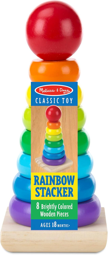 Melissa & Doug Rainbow Stacker | Brinquedo de Desenvolvimento | Habilidades Motoras | Resolução de problemas | 18 meses | Presente para menino ou menina