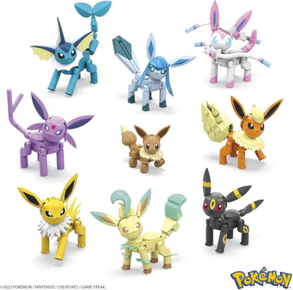 MEGA Pokémon Building Toys define cada evolução do Eevee com 470 peças, 9 personagens articuláveis, para crianças, GFV85