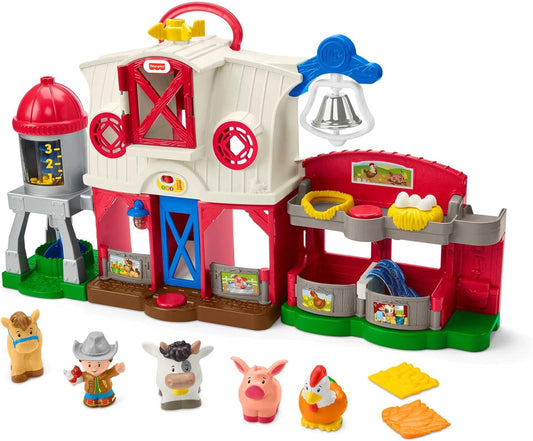 Fazenda Fisher-Price Pequenos Cuidando de Animais | Brinquedos infantis com animais de fazenda, luzes e sons | Brinquedos para bebês da fazenda infantil | Brinquedos de animais de fazenda para crianças de 1 a 5 anos