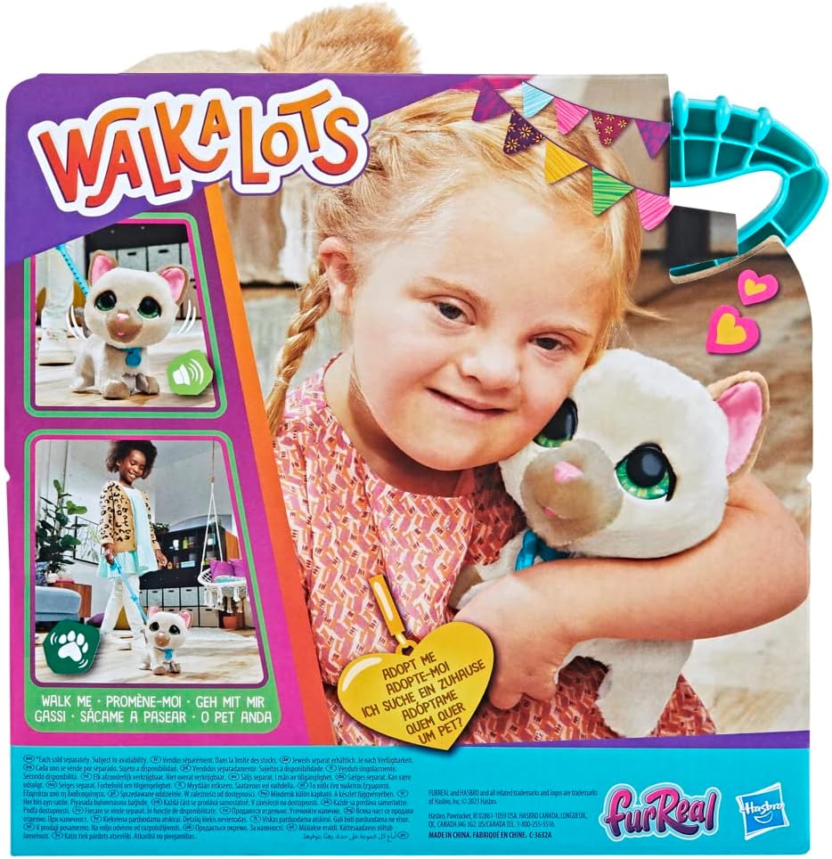 FurReal friends Walkalots Large Racker gato de brinquedo interativo para caminhar com sons e reações para crianças de 4 anos