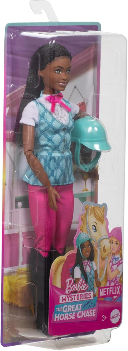 Barbie Boneca “Brooklyn” e acessórios de Barbie Mysteries: The Great Horse Chase, inclui boneca fashion, traje de montaria removível e capacete, HXJ39