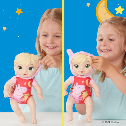 Boneca Baby Alive Peppa, Boa Noite, Brinquedo Peppa Pig, Primeira Boneca, Corpo Macio, para 2 Anos, Loira (F2387)