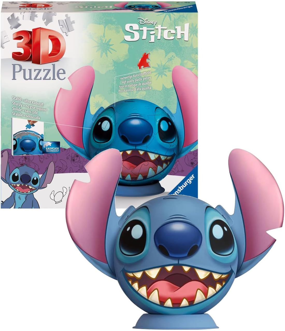 Ravensburger Disney Stitch 3D quebra-cabeça para crianças de 6 anos ou mais - 72 peças - Não requer cola - Presentes para crianças