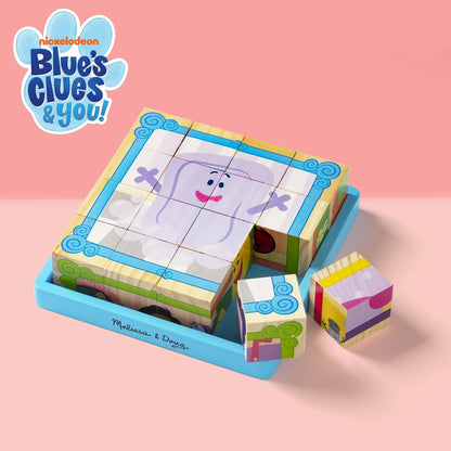 ¡Las pistas de Melissa y Doug Blue y tú! Rompecabezas de madera grueso - alfabeto