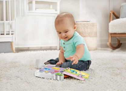 VTech Baby Learn &amp; Discover Libro para Bebés, Libro Interactivo con 3 Modos y 13 Páginas Fáciles de Limpiar, Melodías y Frases, Enseña Animales, Colores y Formas, Juguete para Bebés de 6, 12, 24 Meses+, Versión en Inglés