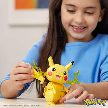 MEGA Conjunto de brinquedos de construção Pokémon Build & Show Pikachu com 211 peças, articulado e articulado, 10 cm de altura, para crianças, GMD31