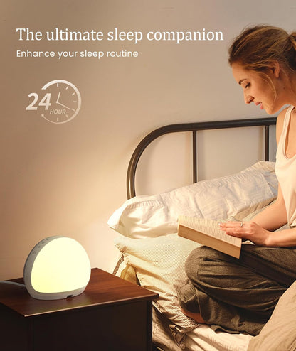 Dreamegg Máquina de ruído branco, máquina de som de ruído branco com 27 sons relaxantes para dormir, 9 luzes noturnas, 5 sons de despertar, display digital e regulável, temporizador de sono para máquina de som para adultos, crianças, bebês