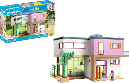 PLAYMOBIL 71607 myLife: Living House com jardim de inverno, com duas figuras e uma folha de adesivos, feita com mais de 80% de materiais reciclados e de base biológica, conjuntos de jogos detalhados adequados para crianças a partir de 4 anos