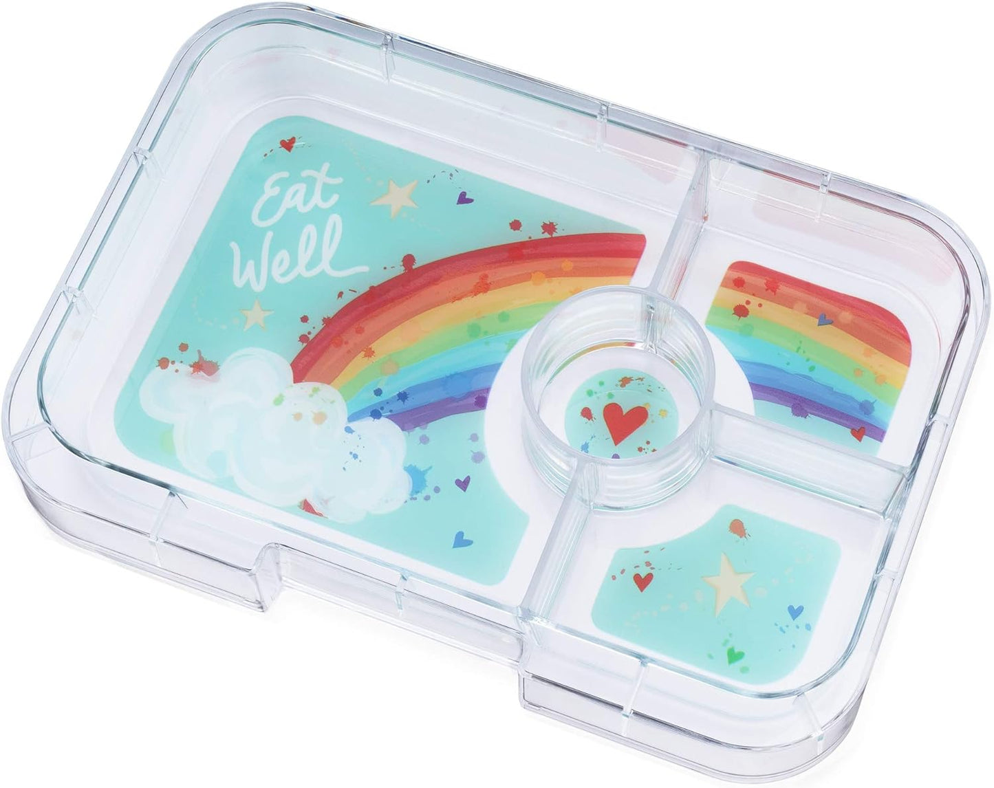 Yumbox Lancheira Bento Tapas 4,2 xícaras: Design de 4 compartimentos à prova de vazamentos em Capri Pink Rainbow - Perfeito para refeições portáteis ricas em nutrientes para adultos e crianças maiores