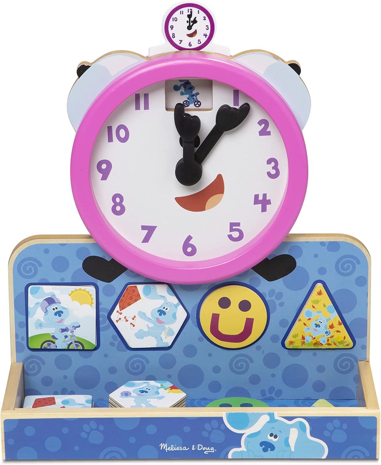 ¡Las pistas de Melissa y Doug Blue y tú! Reloj magnético Tickety Tock de madera