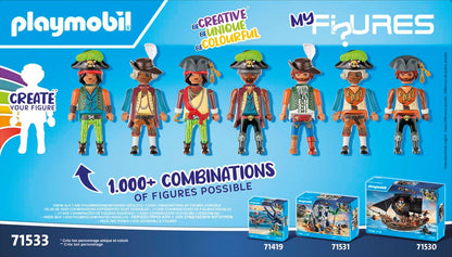 Playmobil 71533 Minhas figuras: piratas, coleção de figuras, dramatização divertida e imaginativa, conjuntos de jogos adequados para crianças a partir de 4 anos