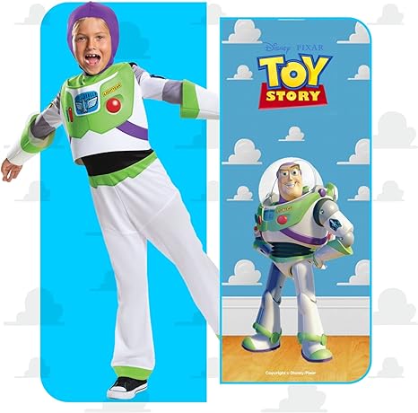 DISGUISE Disney Official Deluxe Buzz Lightyear Costume Kids, Buzz Lightyear Dress Up Onesie, Toy Story Dress Up Costume Fancy Dress, Trajes do Dia Mundial do Livro para meninos